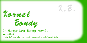 kornel bondy business card