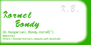 kornel bondy business card